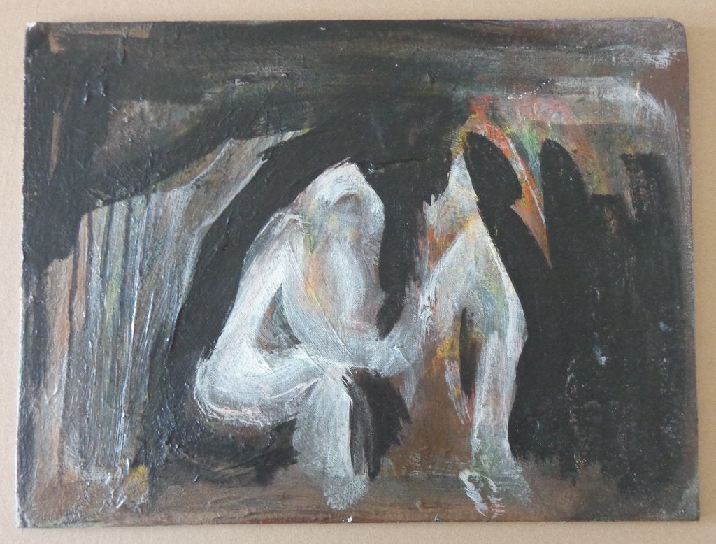 ANTWERPSE SCHOOL / SPOKEN / OLIEVERF / 30x40cm ZWARTE PANTER, Ophalen of Verzenden, Gesigneerd, Olieverf