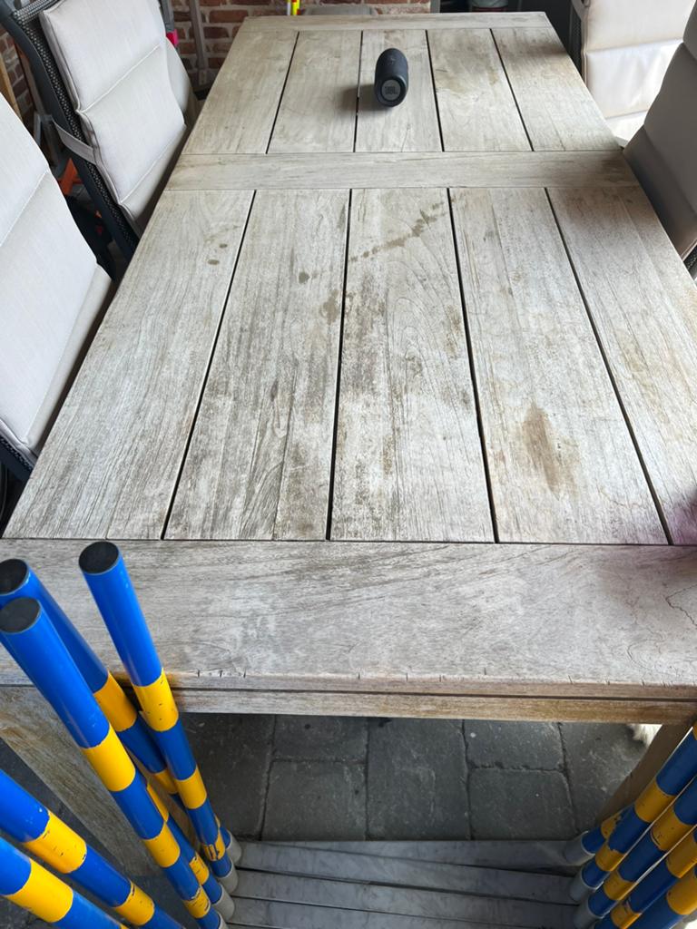 Tuinset tafel + 6 stoelen + 6 kussens, Tuin en Terras, Tuintafels, Ophalen, Gebruikt