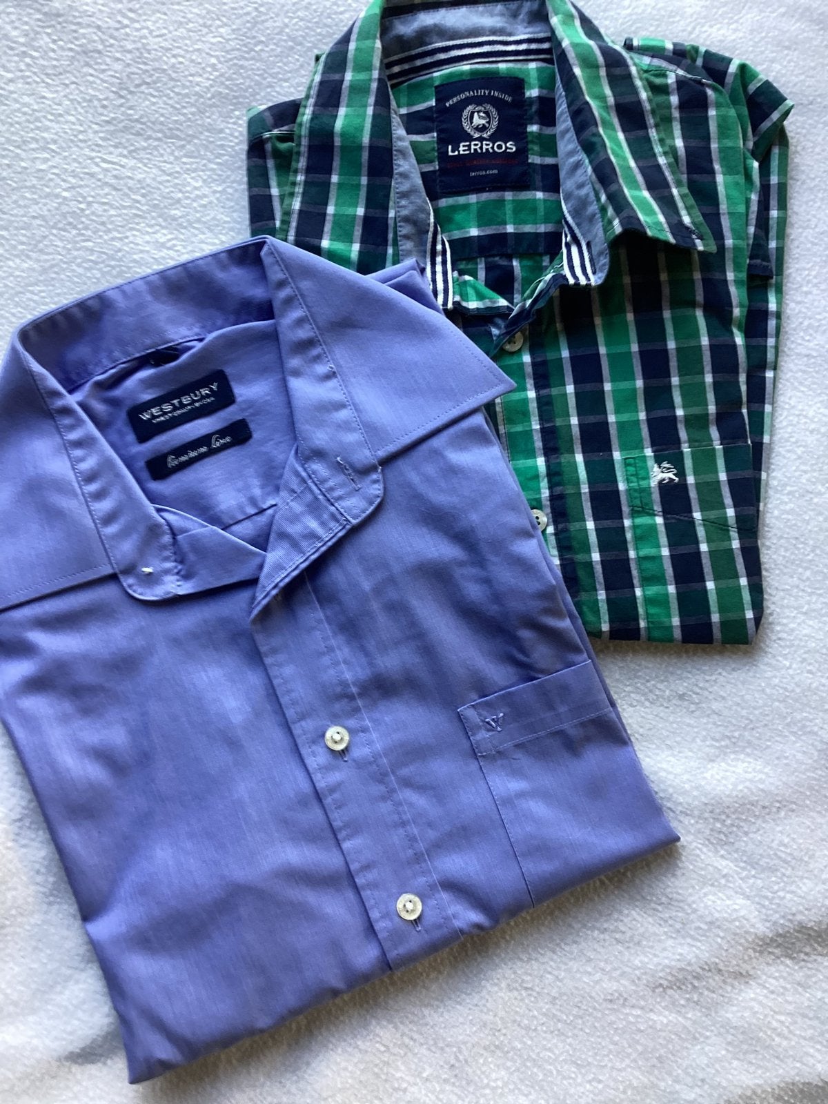2 chemises pour homme taille 39, Enlèvement, Bleu