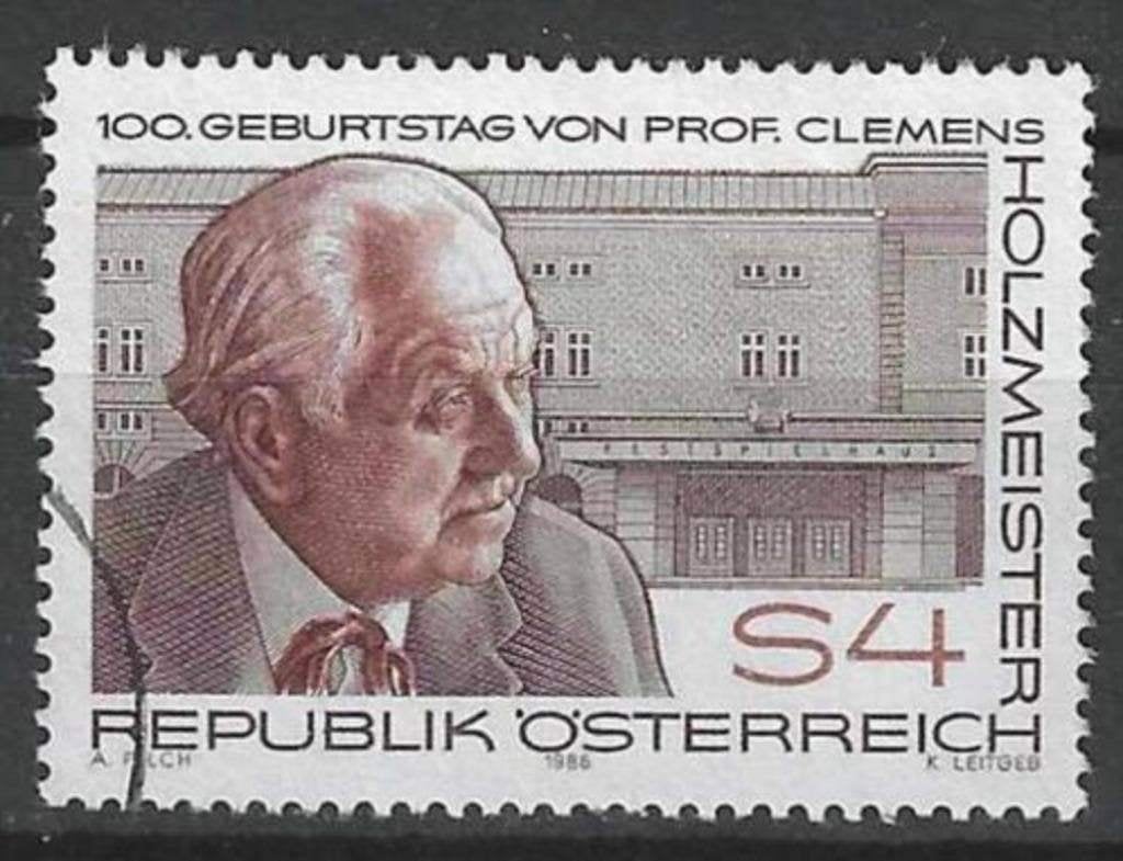 Oostenrijk 1986 - Yvert 1672 - Clemens Holzmeister (ST), Verzenden, Gestempeld