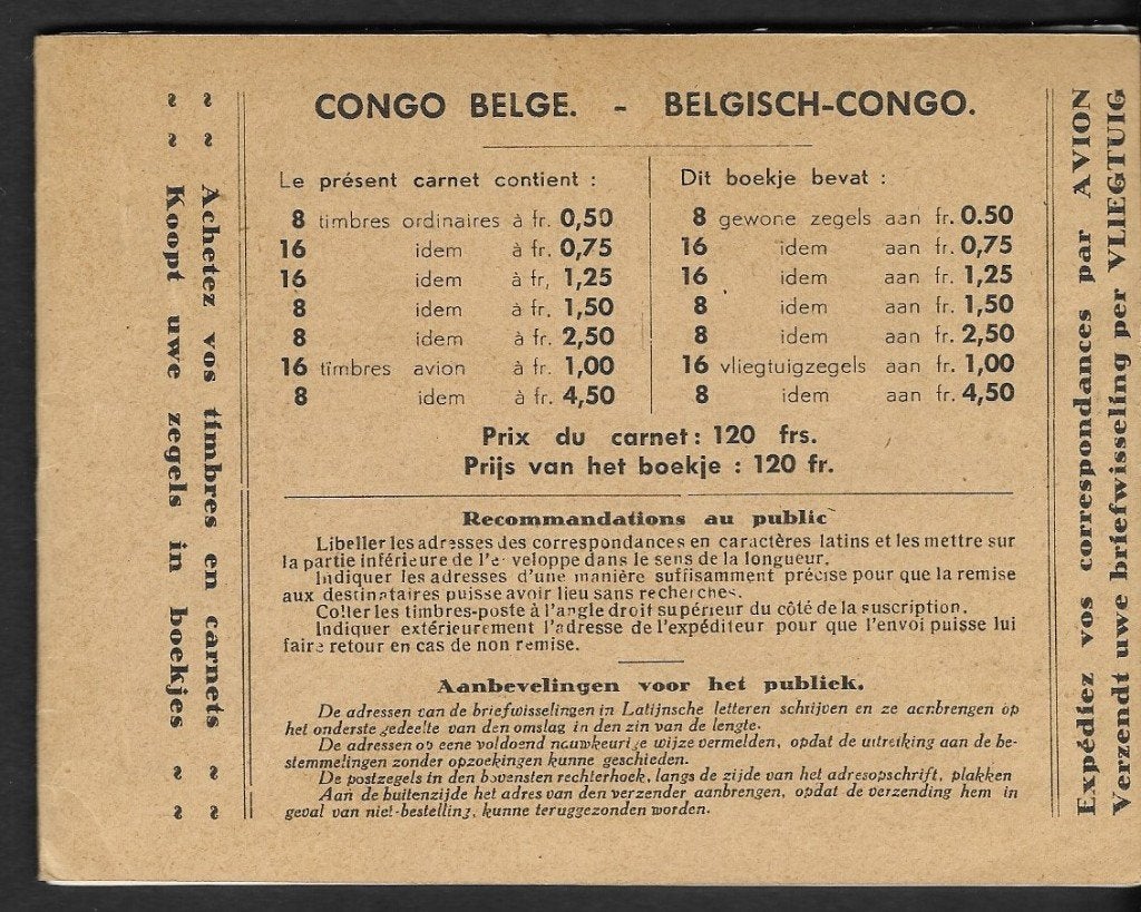 Congo belge : Carnet N 5 « Parfait état »  sans rouille, Neuf, Enlèvement ou Envoi, Gomme originale, Non oblitéré