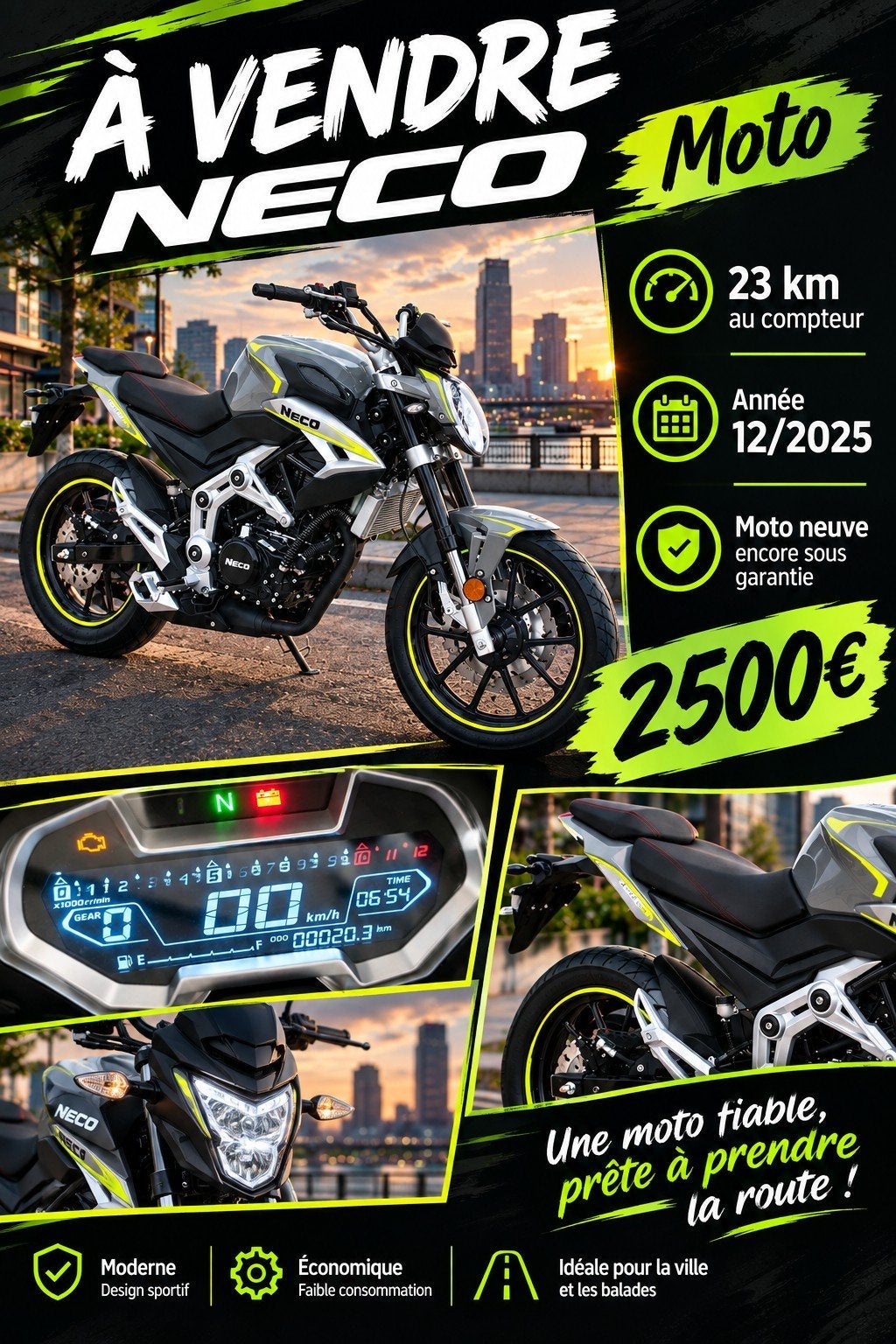 moto neco 125cc encore sous garantie, Enlèvement