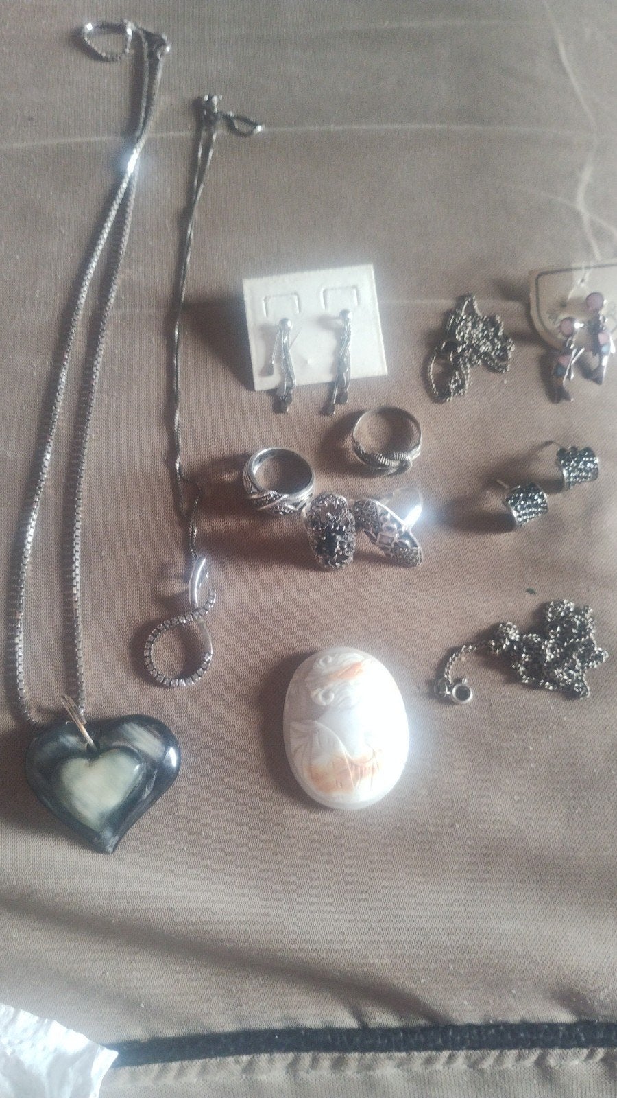 lot de bijoux en argent et un camé, Enlèvement ou Envoi