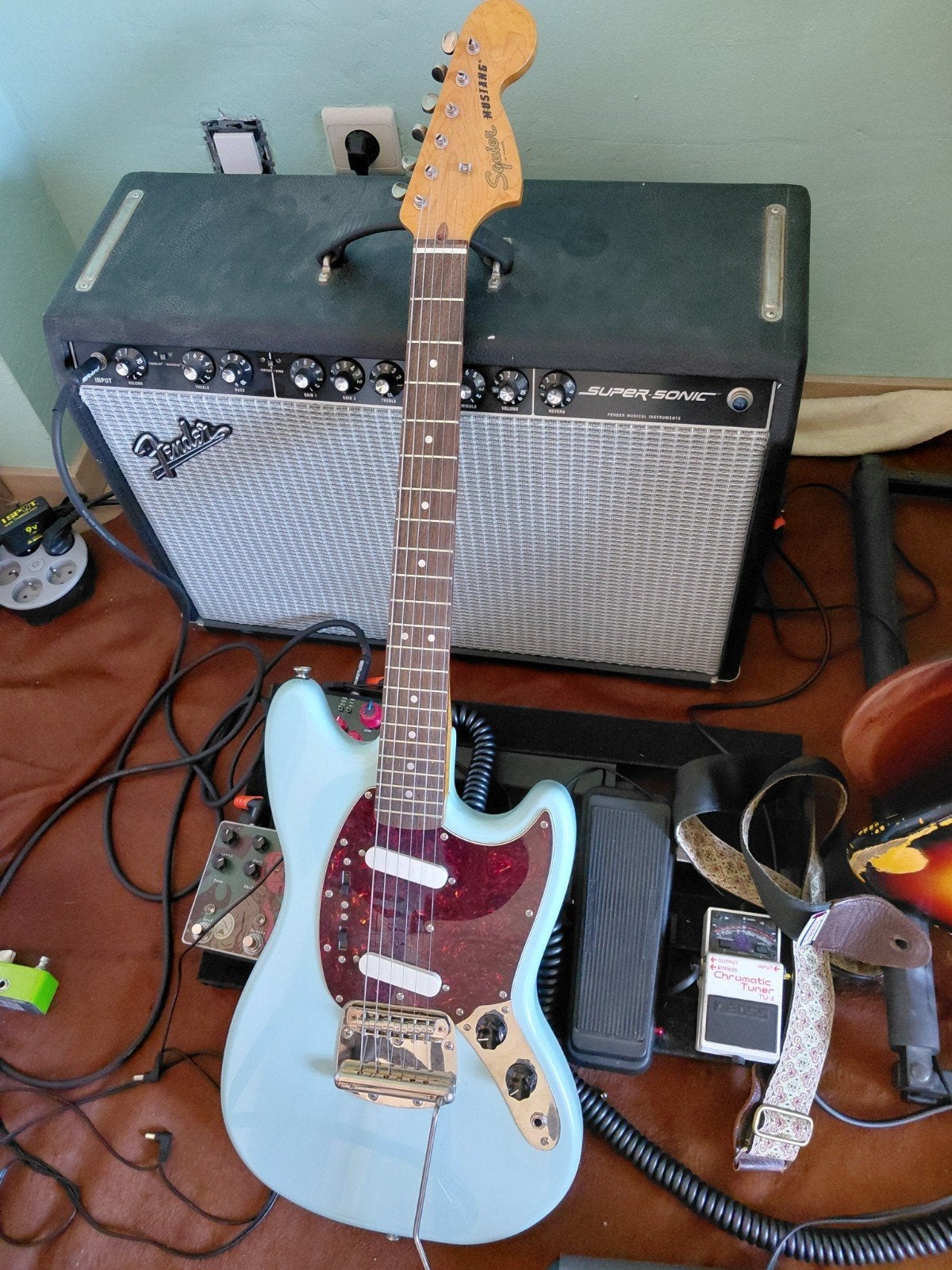 Squier mustang cv 60s sonic blue, Enlèvement ou Envoi, Fender