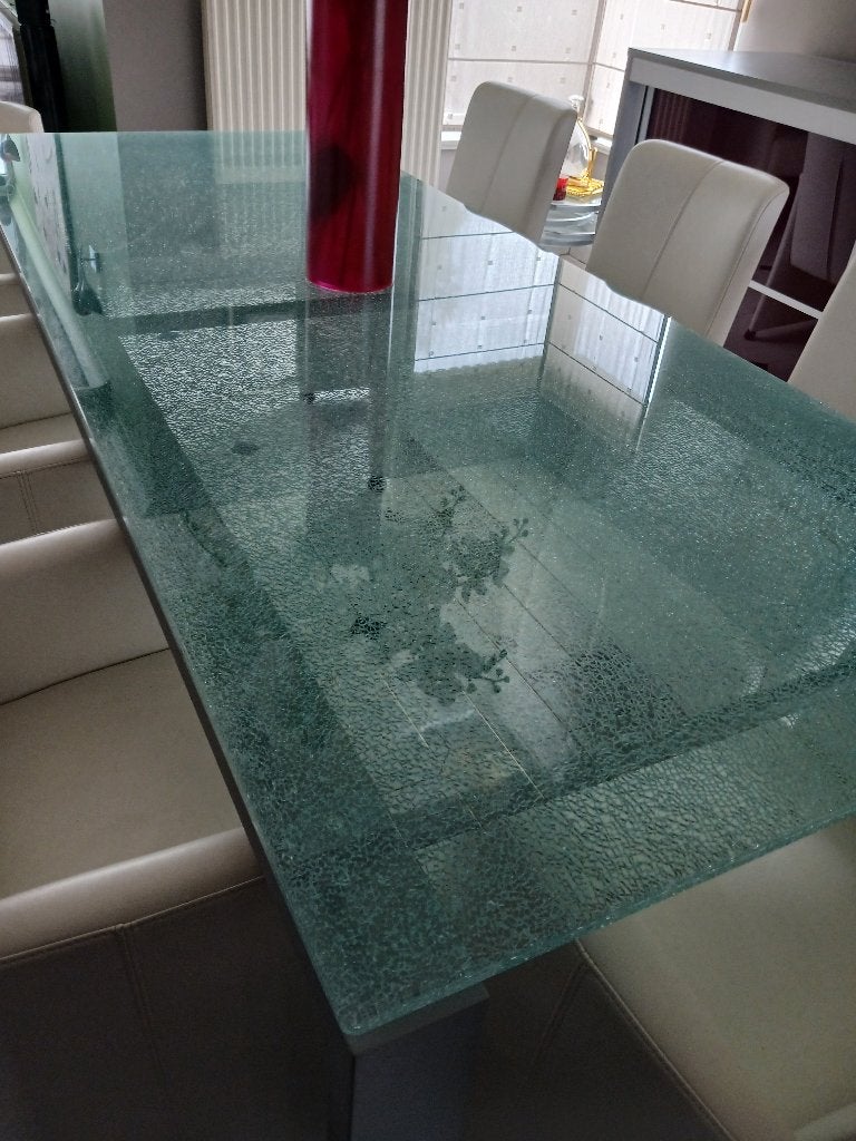 Tafel glas, Huis en Inrichting, Ophalen, 200 cm of meer, 50 tot 100 cm, Vijf personen of meer