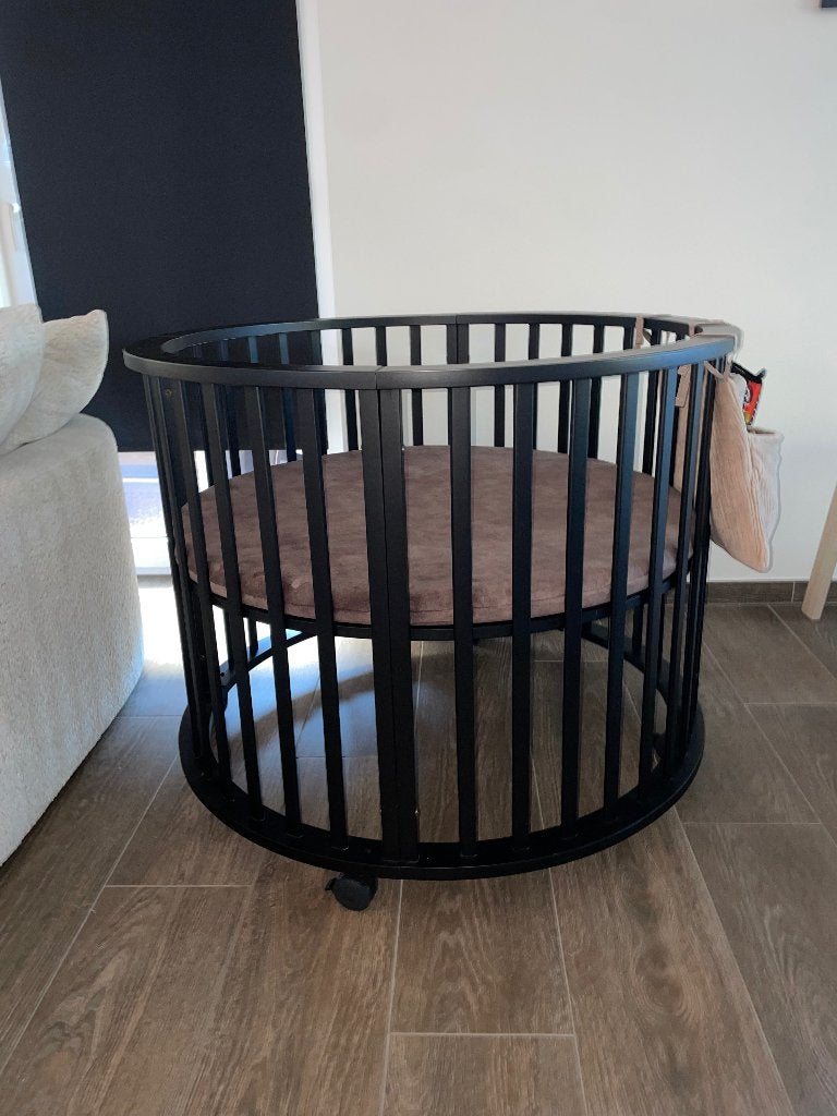 Baby park zwart, Kinderen en Baby's, Babyparken, Ophalen, Zo goed als nieuw, Rond, In hoogte verstelbaar