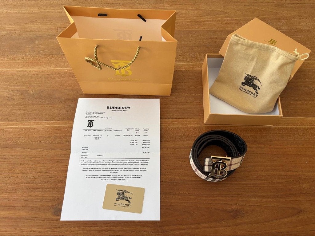 Ceinture Burberry – neuve, set complet avec facture, Neuf, Cuir véritable, Enlèvement ou Envoi, Autres couleurs