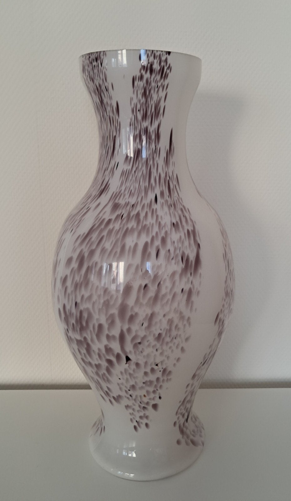 Grote vintage opaline vaas, Ophalen, Wit, Glas