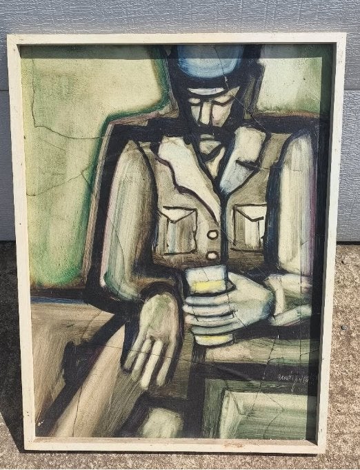 Huile sur panneau signe rudi pillen, Enlèvement ou Envoi, Panneau