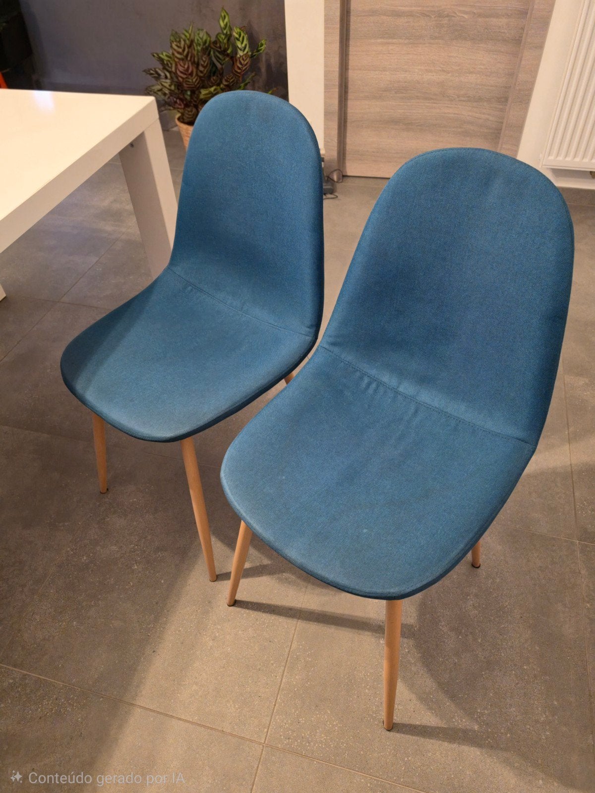 Chaises 4, Maison & Meubles, Chaises, Comme neuf, Enlèvement, Bleu, Quatre
