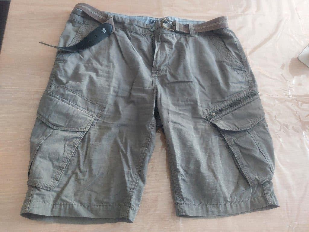 Donkergrijze cargoshort - T.W40. (zonder riem), Kleding | Heren, Broeken en Pantalons, Nieuw, Overige maten, Ophalen of Verzenden