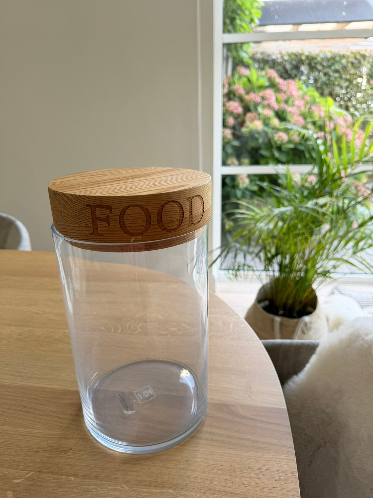 Bocal de rangement Riviera Maison avec couvercle en bois, Enlèvement ou Envoi, Comme neuf, Verre