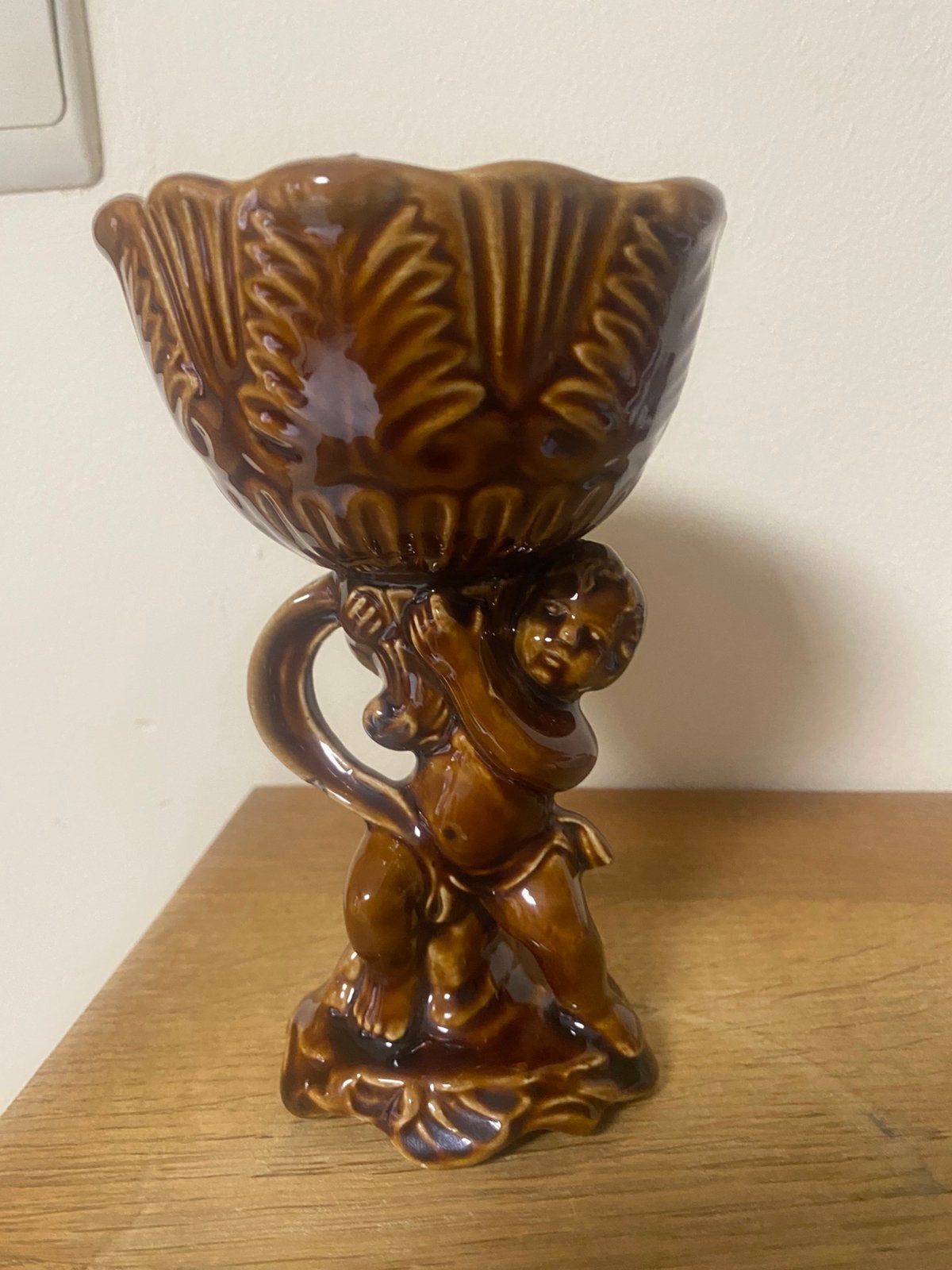 Oude kleine vaas met engeltje, Antiek en Kunst, Ophalen of Verzenden