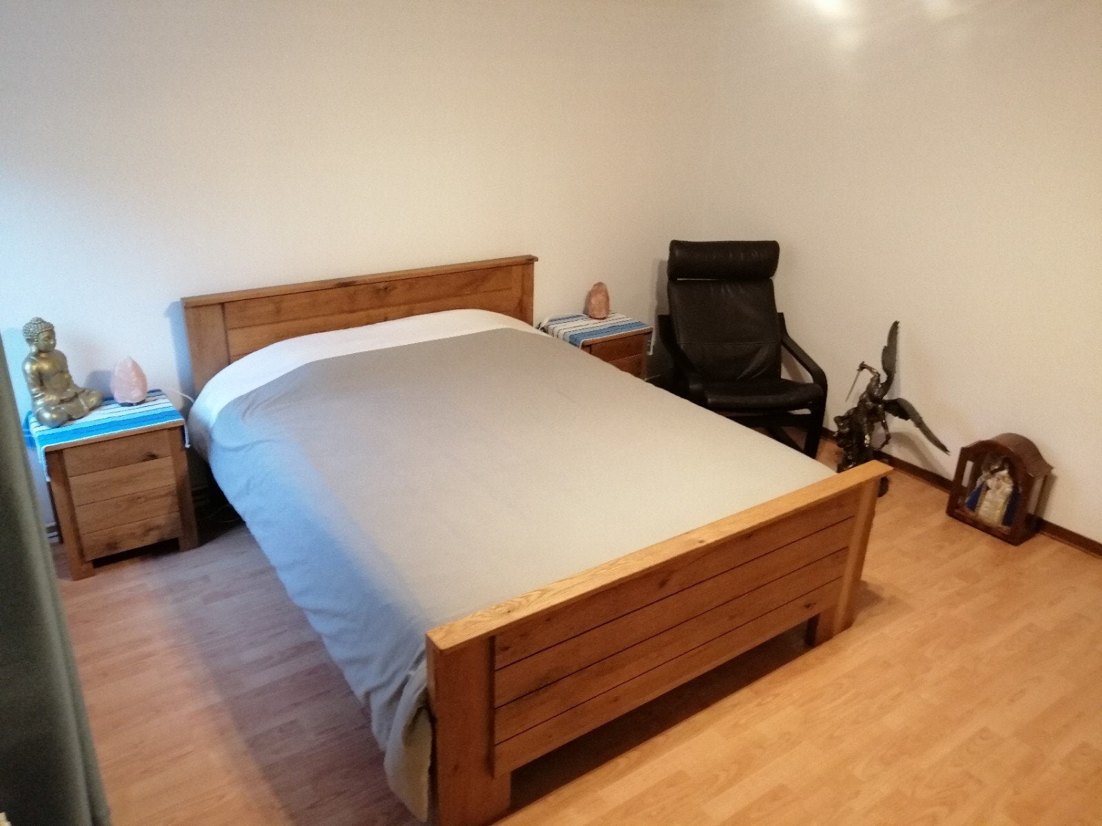 Massief eiken bed, Ophalen