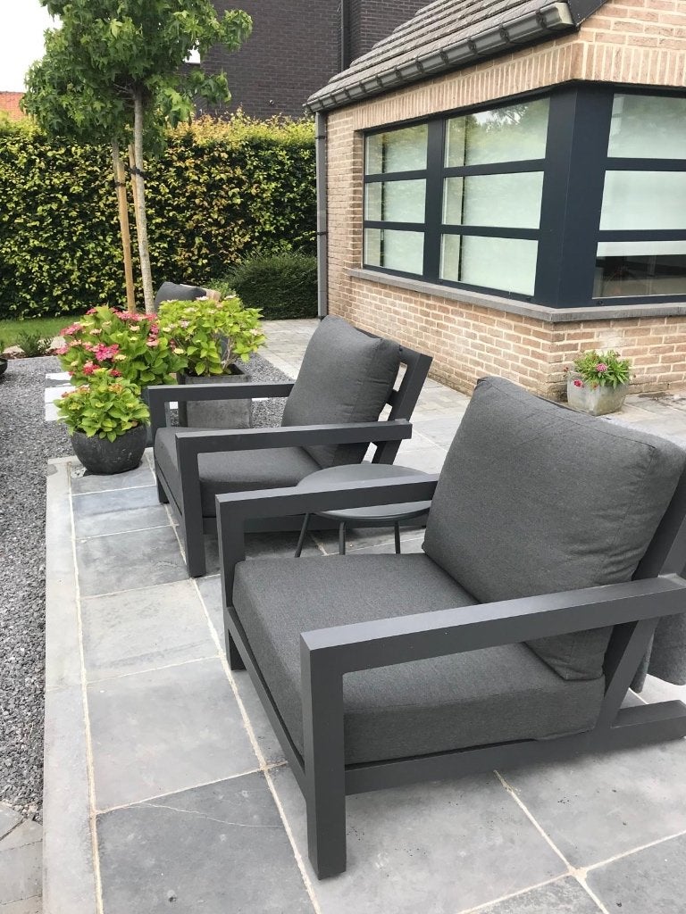 Loungestoelen ( twee stuks) voor buiten, Tuin en Terras, Ophalen, Gebruikt, Aluminium, Stapelbaar