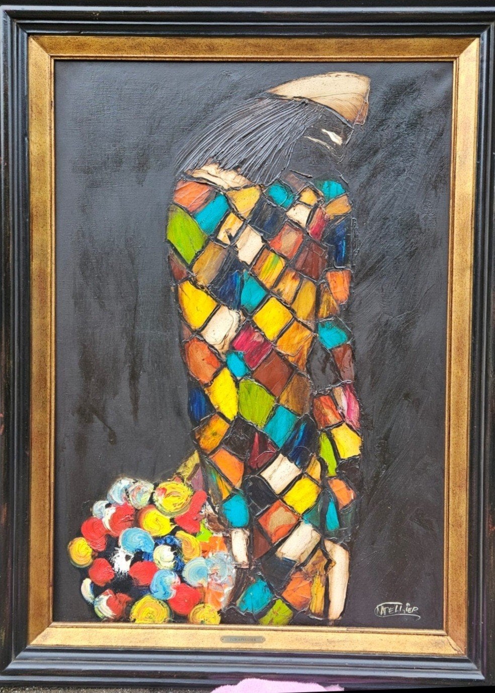 Schilderij Jose Chapellier, Antiek en Kunst, Ophalen, Handgeschilderd, Doek, Portret of Personen