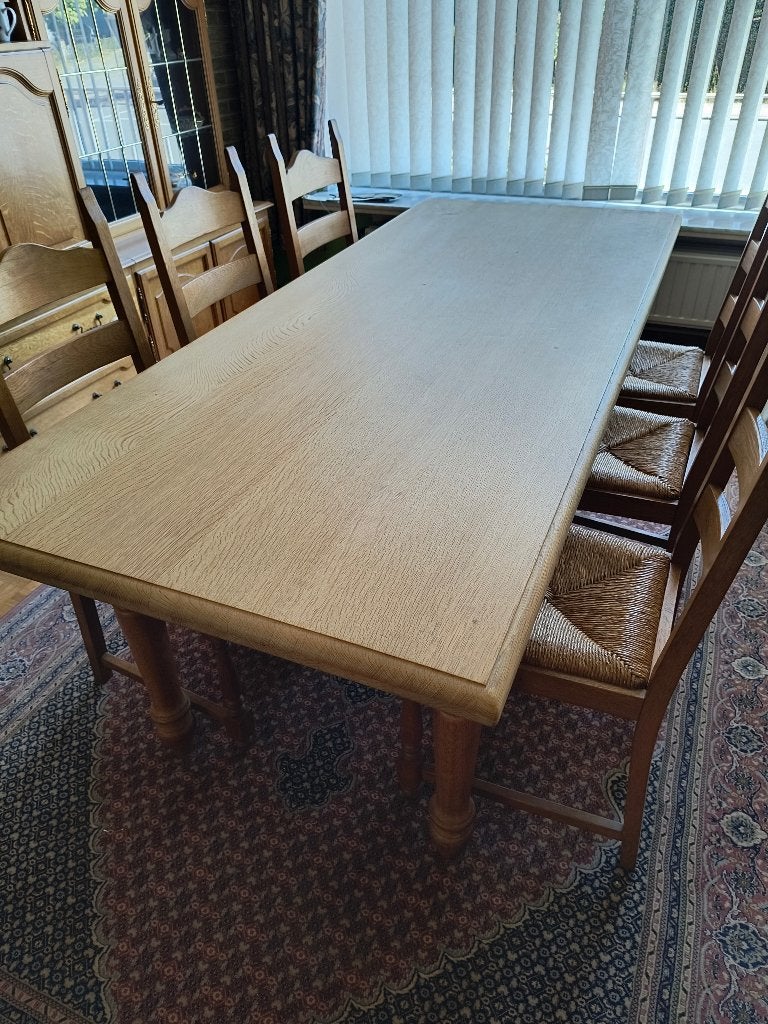 Ensemble de salle à manger avec table en bois et 6 chaises, Enlèvement