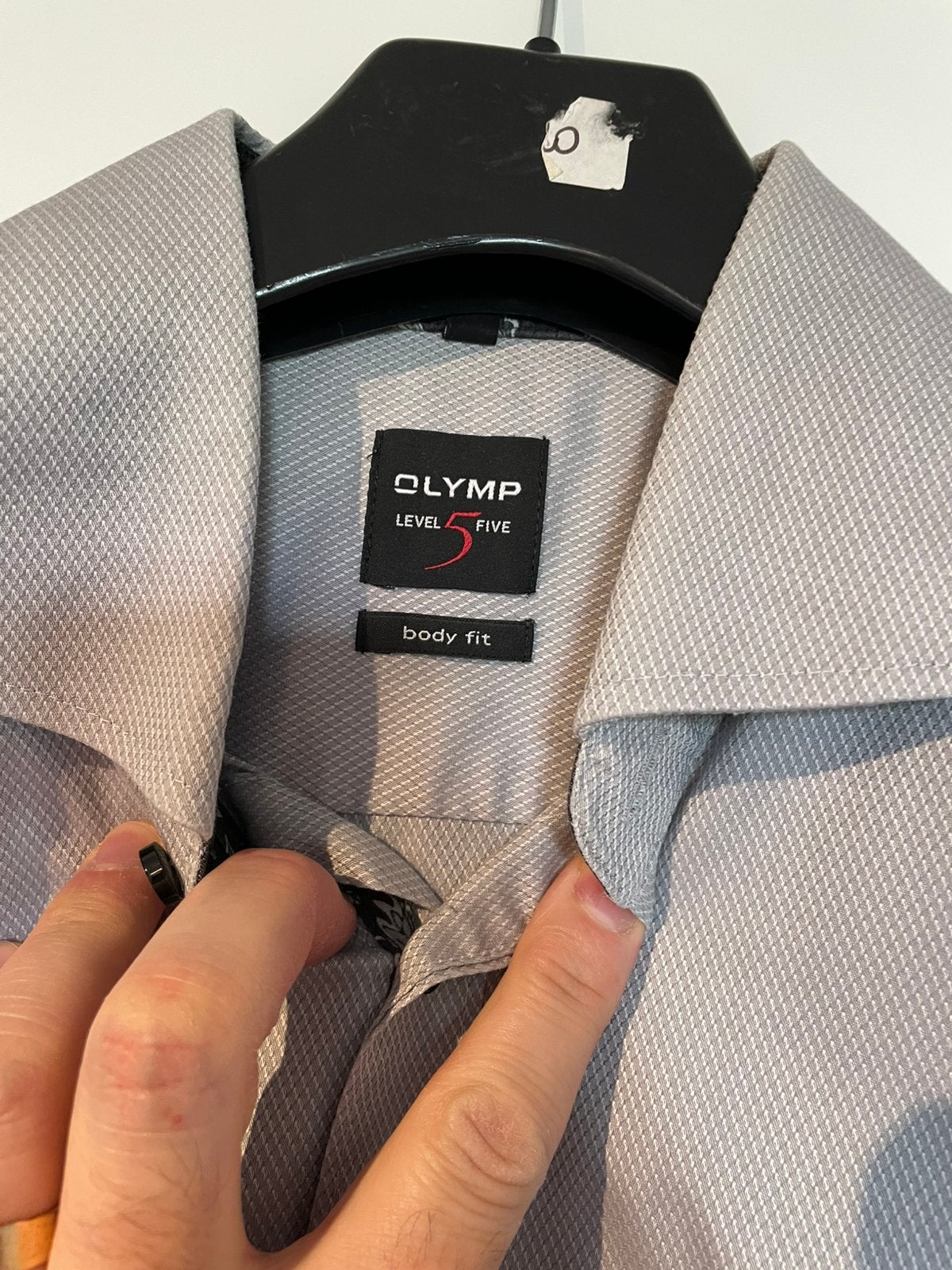 Mooi grijs gekleed herenhemd Olymp, Kleding | Heren, Ophalen of Verzenden, Zo goed als nieuw, Grijs