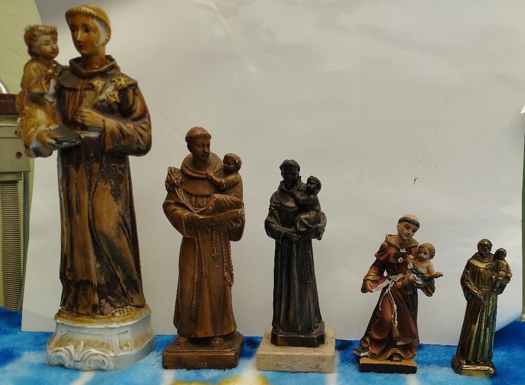 SINT ANTONIUS van Padua - 5 beeldjes - Eeklo, Gent..., Ophalen