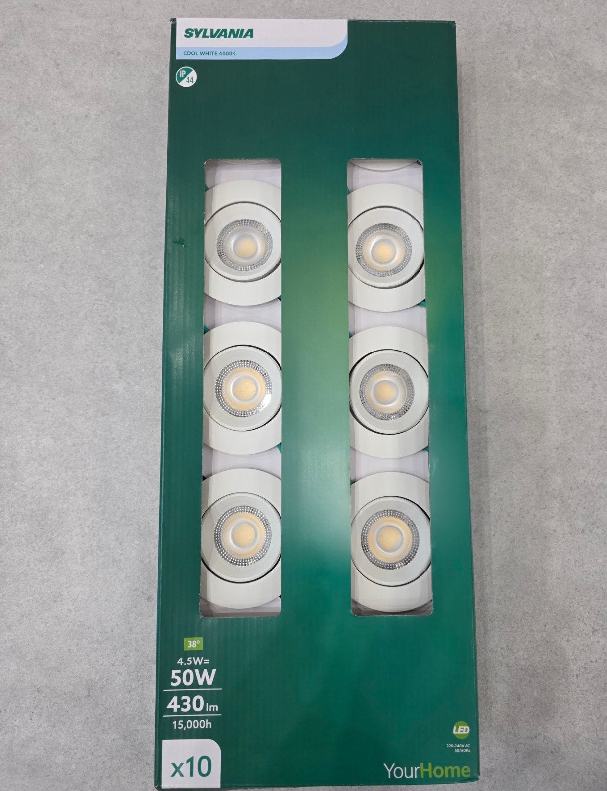 Sylvania LED Inbouwspots (Set van 10 stuks) – IP44 Spatwater, Nieuw, Ophalen of Verzenden, LED, Geschikt voor vochtige ruimtes