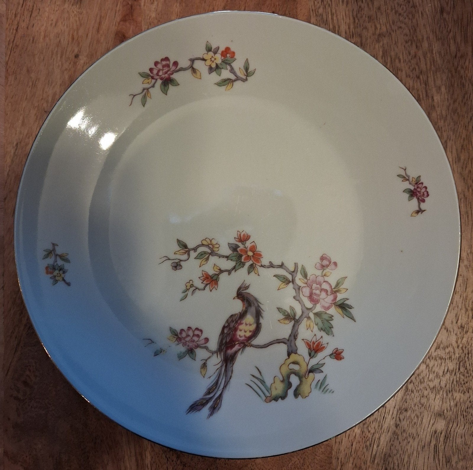 7 Kahla Konitz bordjes met vogel en bloemmotief, Antiek en Kunst, Ophalen