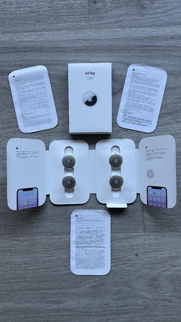 Pack de 4 AirTags APPLE model A2187 neufs-manuel+ boite -70€, Télécoms, Enlèvement ou Envoi, Neuf, Autres types, Apple iPhone