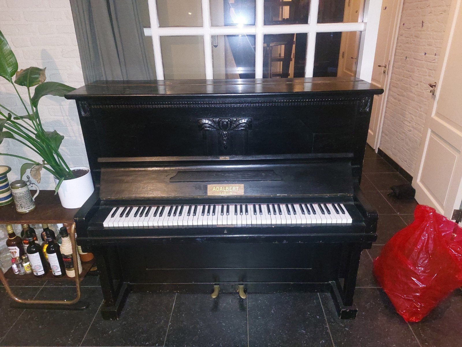 Antieke Adalbert Piano Gratis, Muziek en Instrumenten, Ophalen, Gebruikt, Zwart, Piano