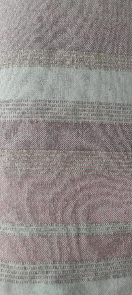 Tentures rayées vieux rose et beige, Maison & Meubles, Coton/lin, 150 à 200 cm, Comme neuf, Enlèvement