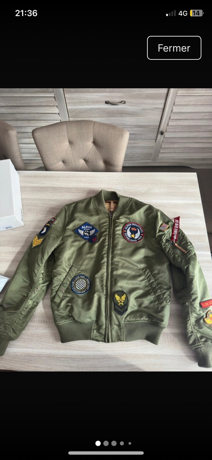 Bomber Alpha Industries M, Enlèvement ou Envoi, Comme neuf, Vert