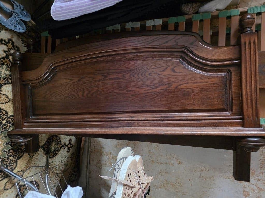 Bed zuivere eik, Huis en Inrichting, Slaapkamer | Bedden, Ophalen, Verstelbaar, Bruin, Klassiek