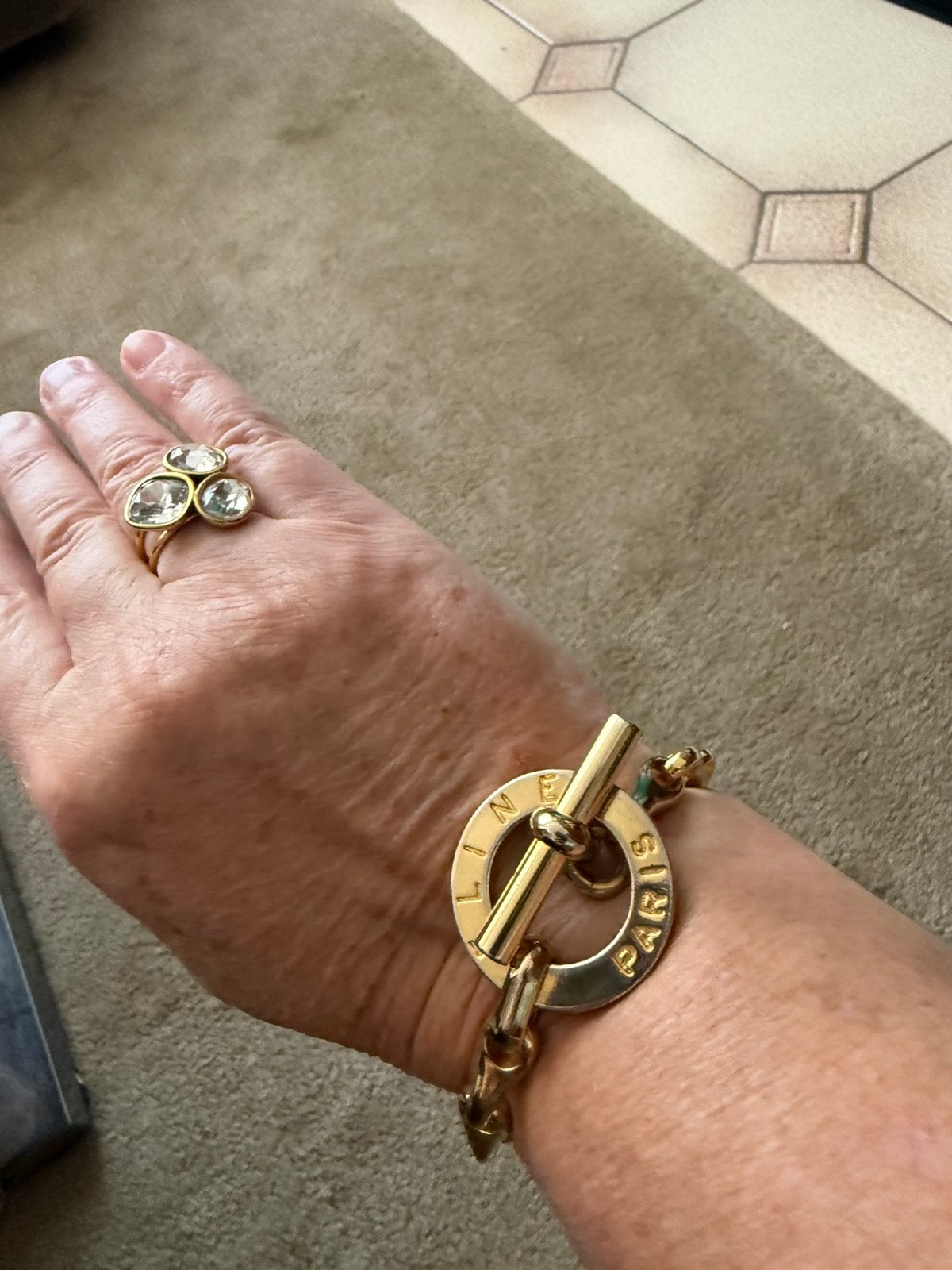 Bracelet chaine Celine luxe, Enlèvement, Utilisé, Or, Autres matériaux