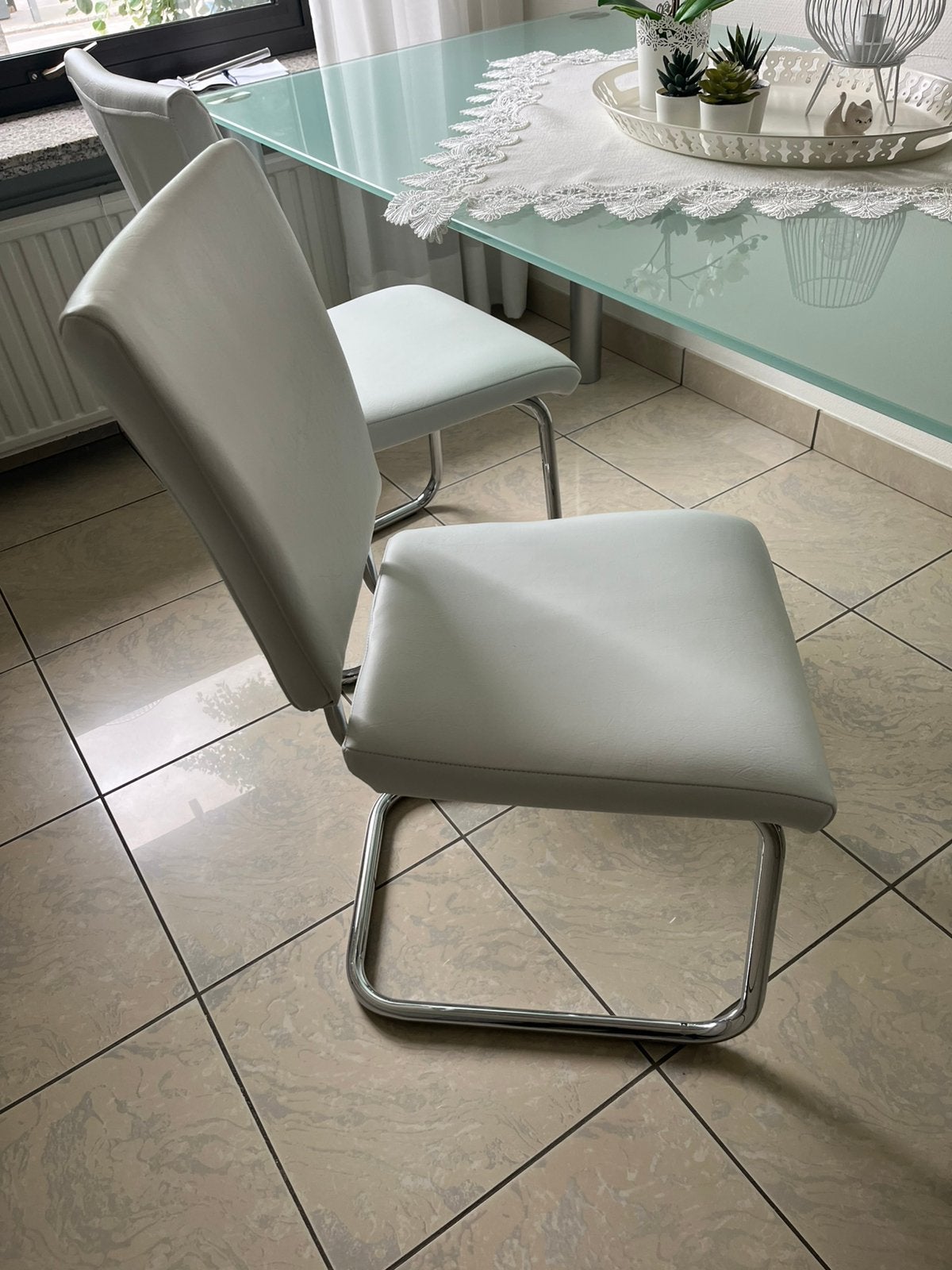 Keuken-tafel met 4 stoelen, Huis en Inrichting, Stoelen, Ophalen, Kunststof, Gebruikt, Overige kleuren