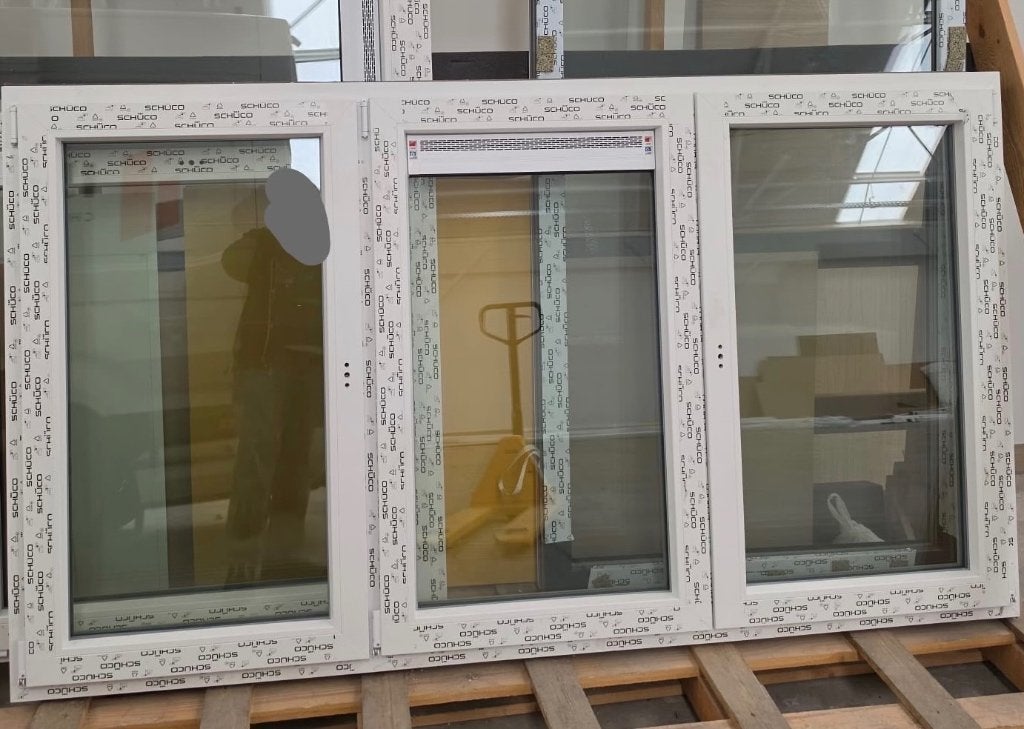 Châssis triple ouvrant, 160 cm ou plus, 120 à 160 cm, Comme neuf, Fenêtre de façade ou Vitre