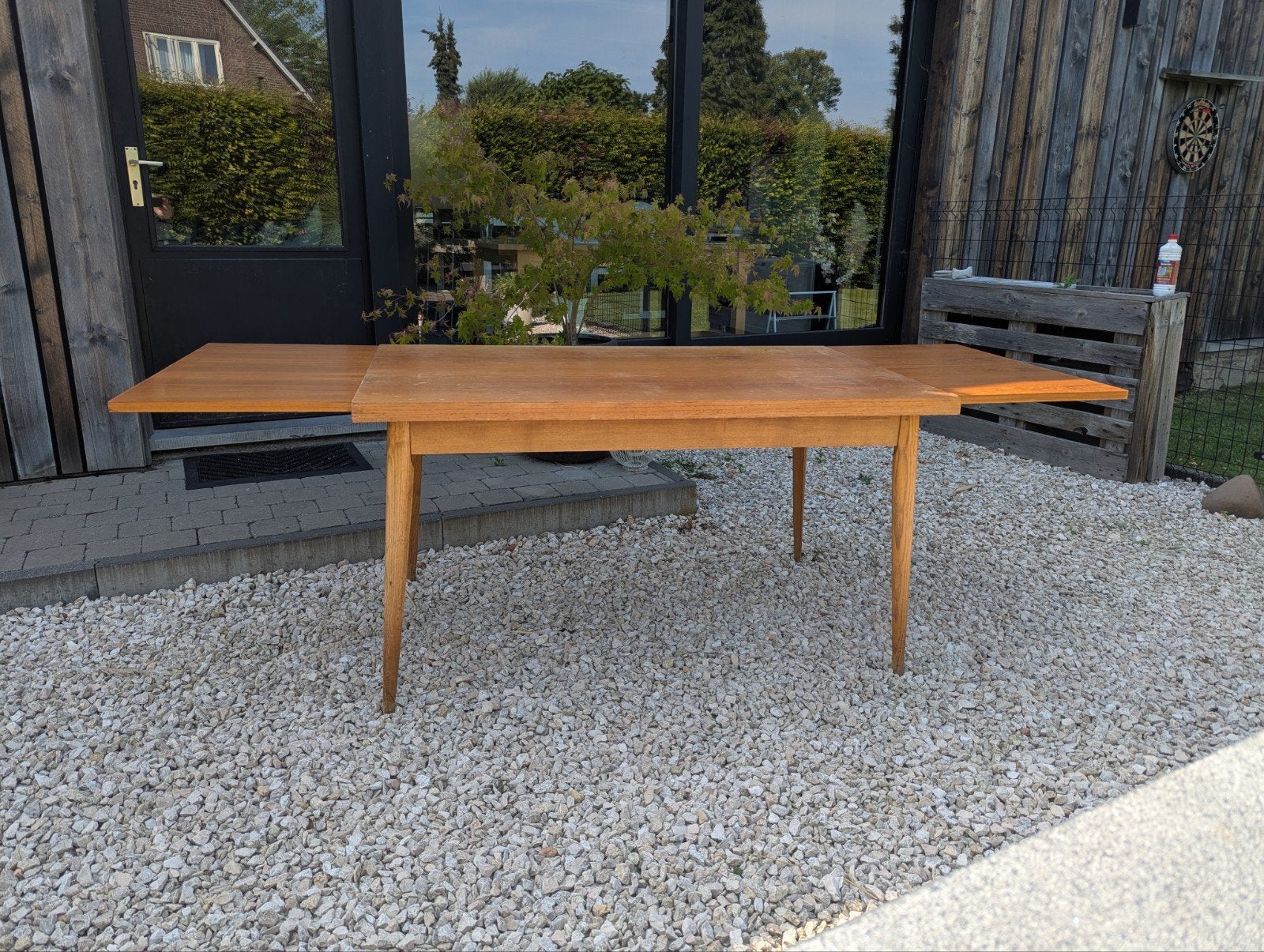 Scandinavische jaren 70 eettafel uitschuifbaar, Huis en Inrichting, Tafels | Eettafels, Ophalen
