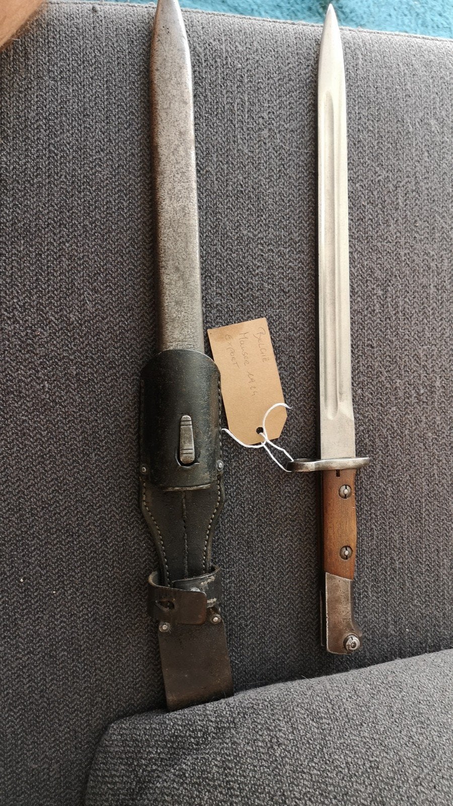 Belgische FN M1924 Export, Verzamelen, Ophalen of Verzenden, Landmacht, Mes of Dolk