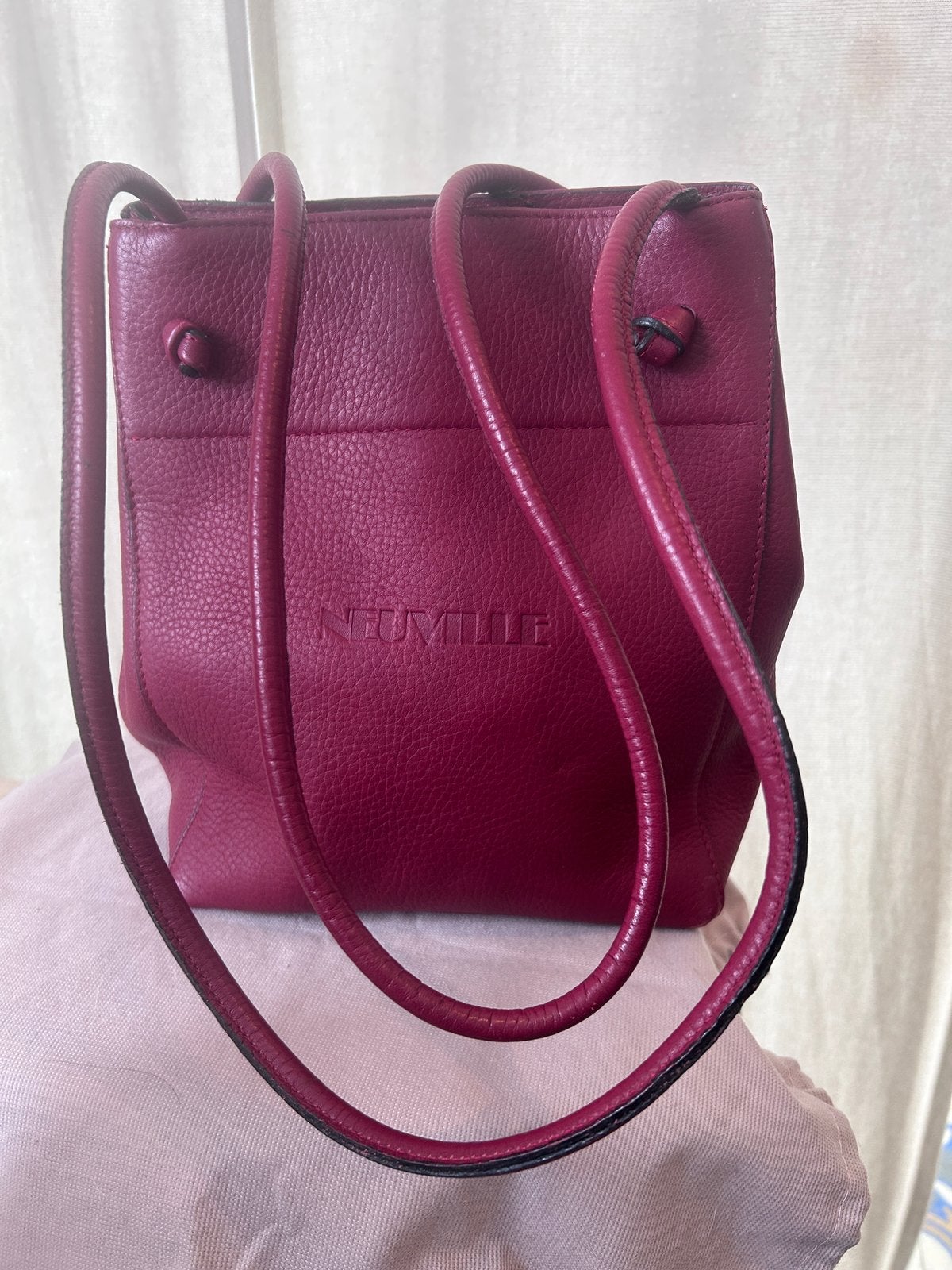 Neuville sac à bandoulière rouge cuir grainé, Rouge, Autres marques, Cuir, Enlèvement ou Envoi