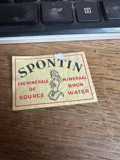 étiquette boîte d'allumettes Eau de source minérale Spontin, Boîtes ou marques d'allumettes, Enlèvement ou Envoi, Utilisé, Spontin