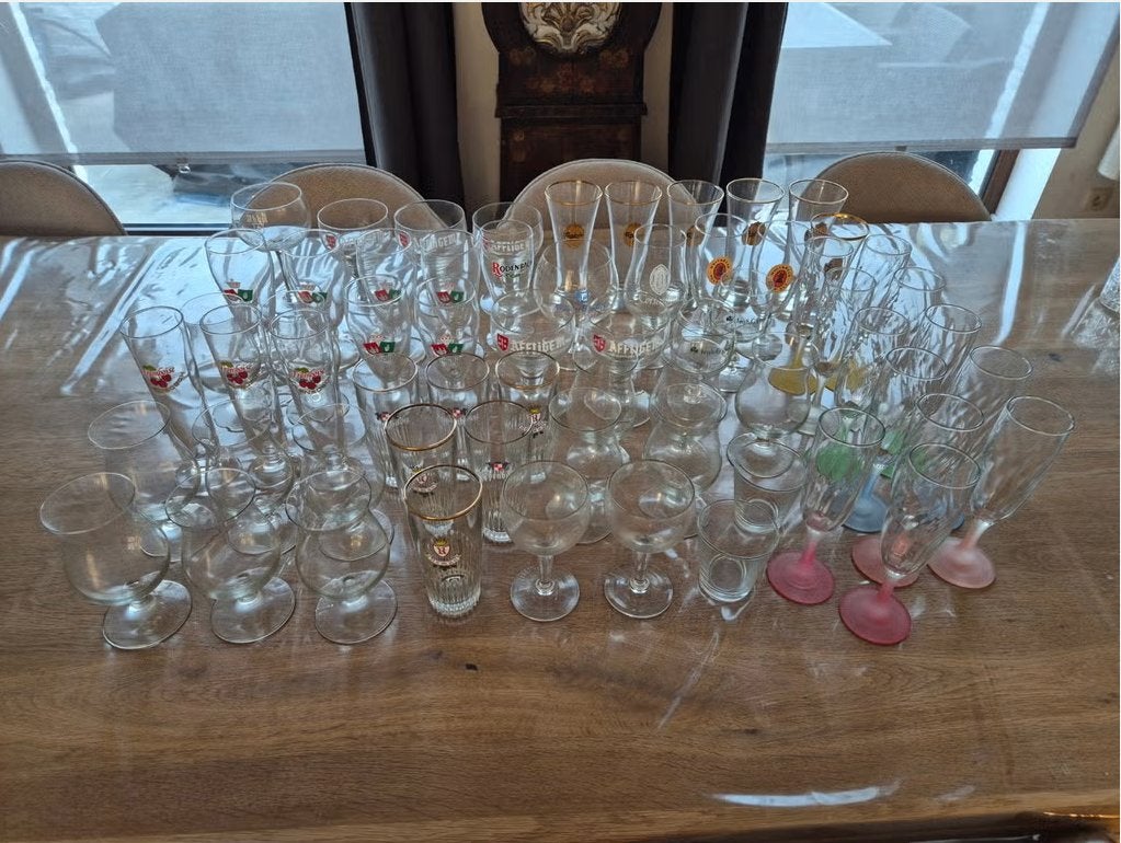 Grote partij glazen, bier, wijn, champagne, Maison & Meubles, Autres types, Enlèvement, Utilisé, Verre