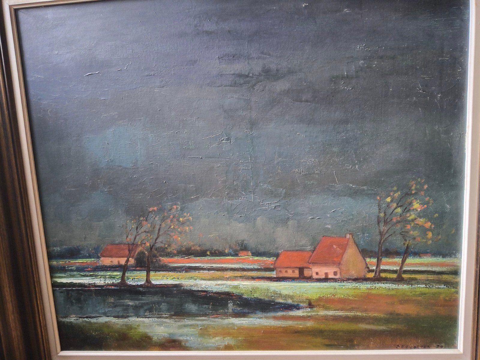 mooi landschap. Vlaamse stijl., Antiek en Kunst, Kunst | Schilderijen | Klassiek, Ophalen, Overige stijlen, Doek, Gesigneerd