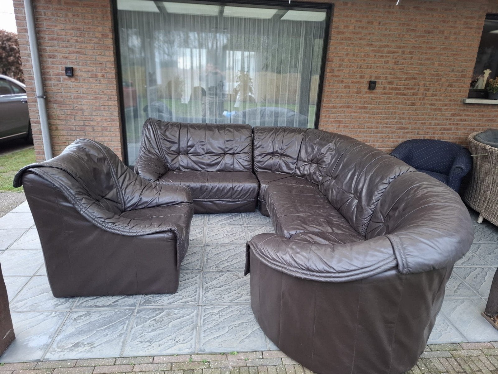Hoek gemaakt van lederen, Tuin en Terras, Ophalen