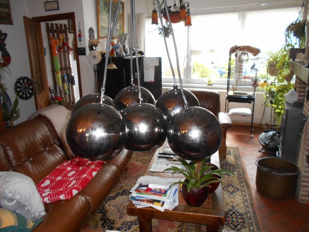 hanglamp-space age-crome bollen-MASSIVE, Ophalen of Verzenden