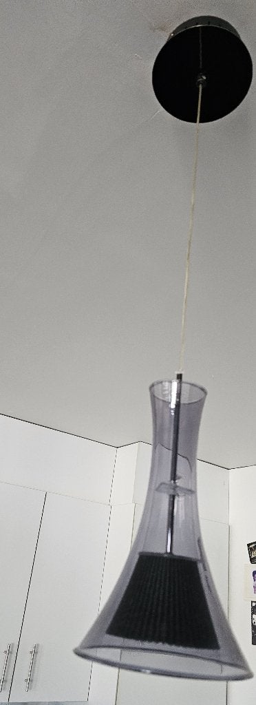 3 lampes suspendues à placer au-dessus de l'unité de cuisine, Autres culots, Comme neuf, Verre, Enlèvement