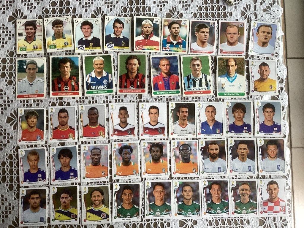 44 stickers Panini voetbal allerlei reeksen, Enlèvement ou Envoi, Utilisé