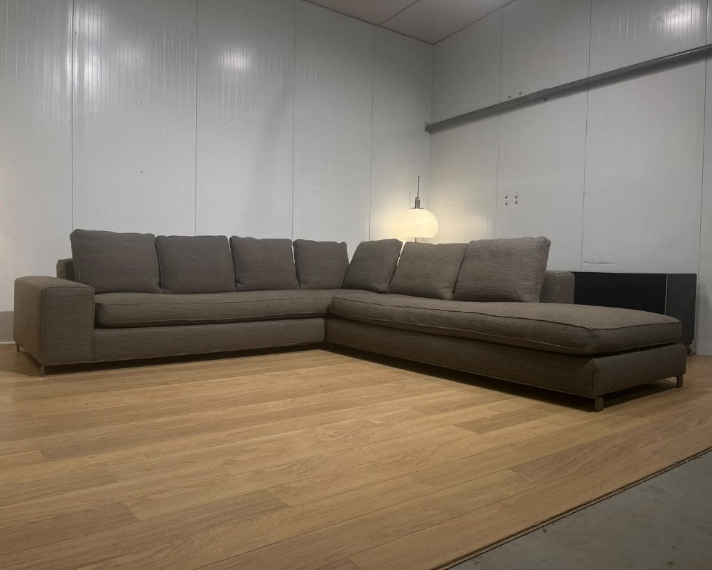 NIEUWSTAAT Minotti Williams Hoekbank + GARANTIE, Hoekbank, 300 cm of meer, Ophalen of Verzenden, Zo goed als nieuw