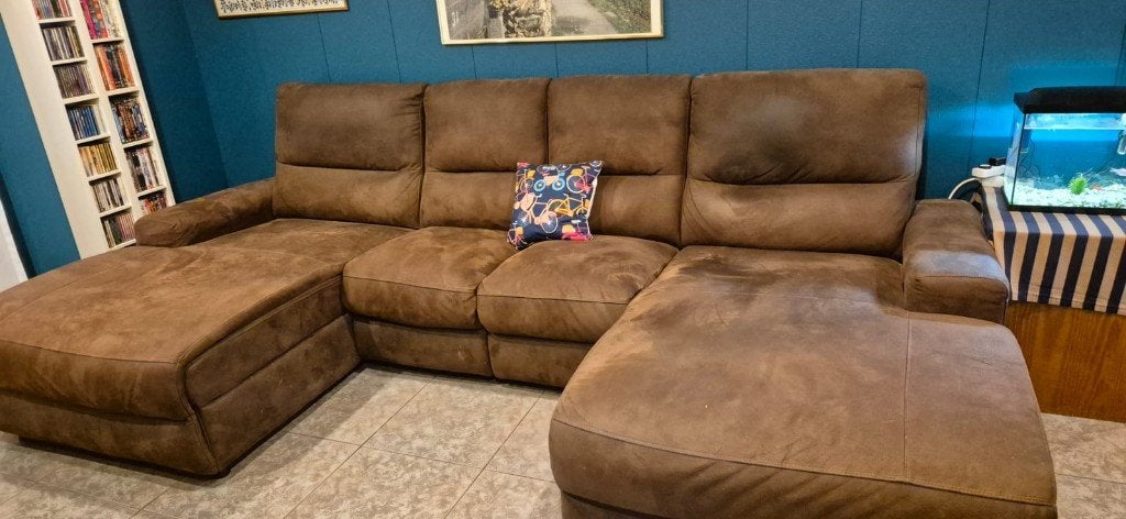grote zetel met 2 longchairs, Ophalen, Gebruikt, 300 cm of meer, Vierpersoons of meer