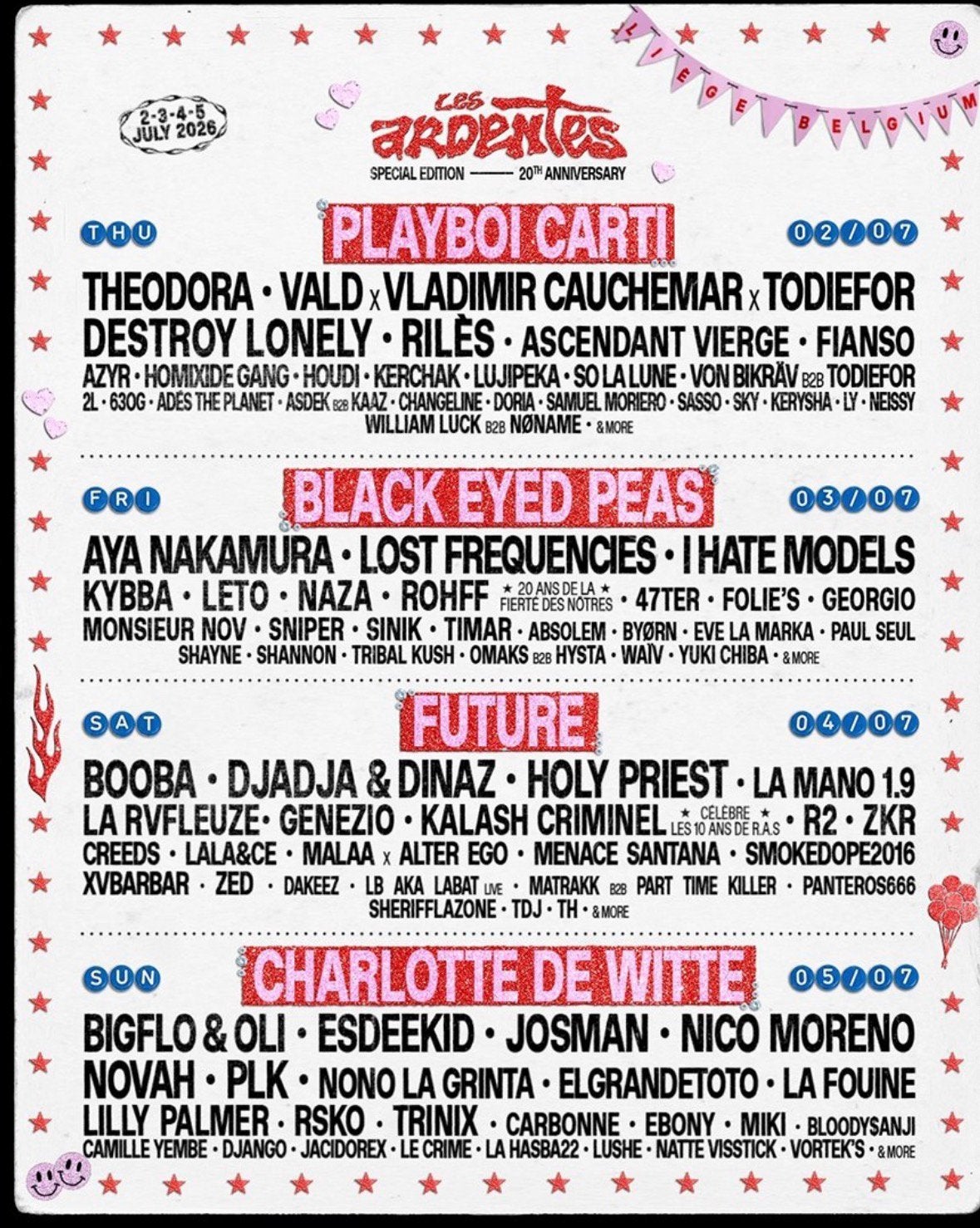 Les Ardentes - 2 billets dimanche/mardi, Tickets & Billets, Événements & Festivals, Deux personnes