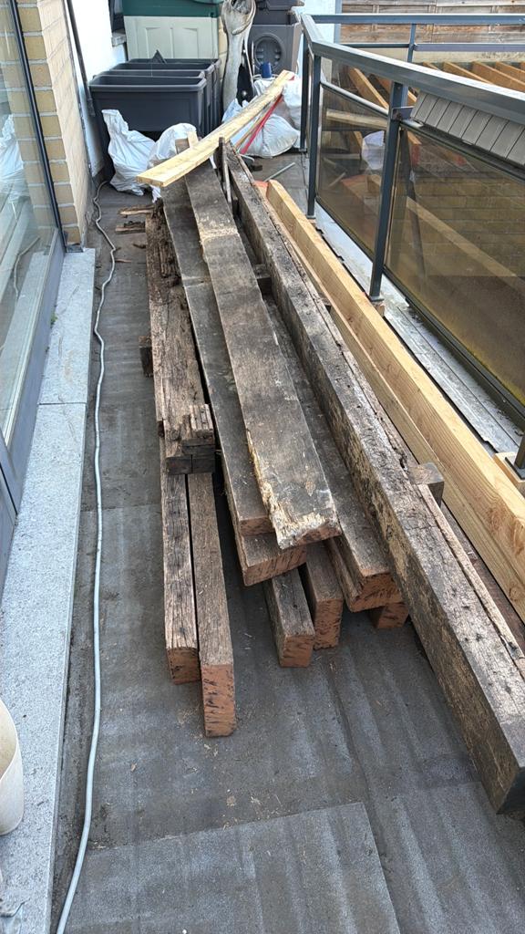Gratis !!! Brand hout balken, Enlèvement
