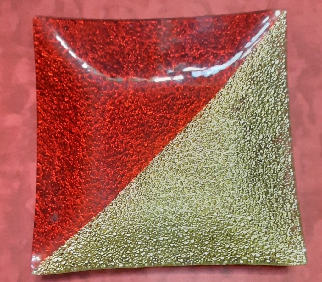 sierschotel/dienblad, Ophalen, Zo goed als nieuw, Goud, Glas
