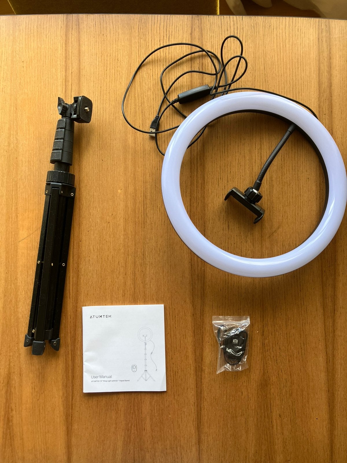 Kit de vlogging ATUMTEK 12” – Trépied, TV, Hi-fi & Vidéo, Enlèvement ou Envoi, Comme neuf, Réglable, Trépied