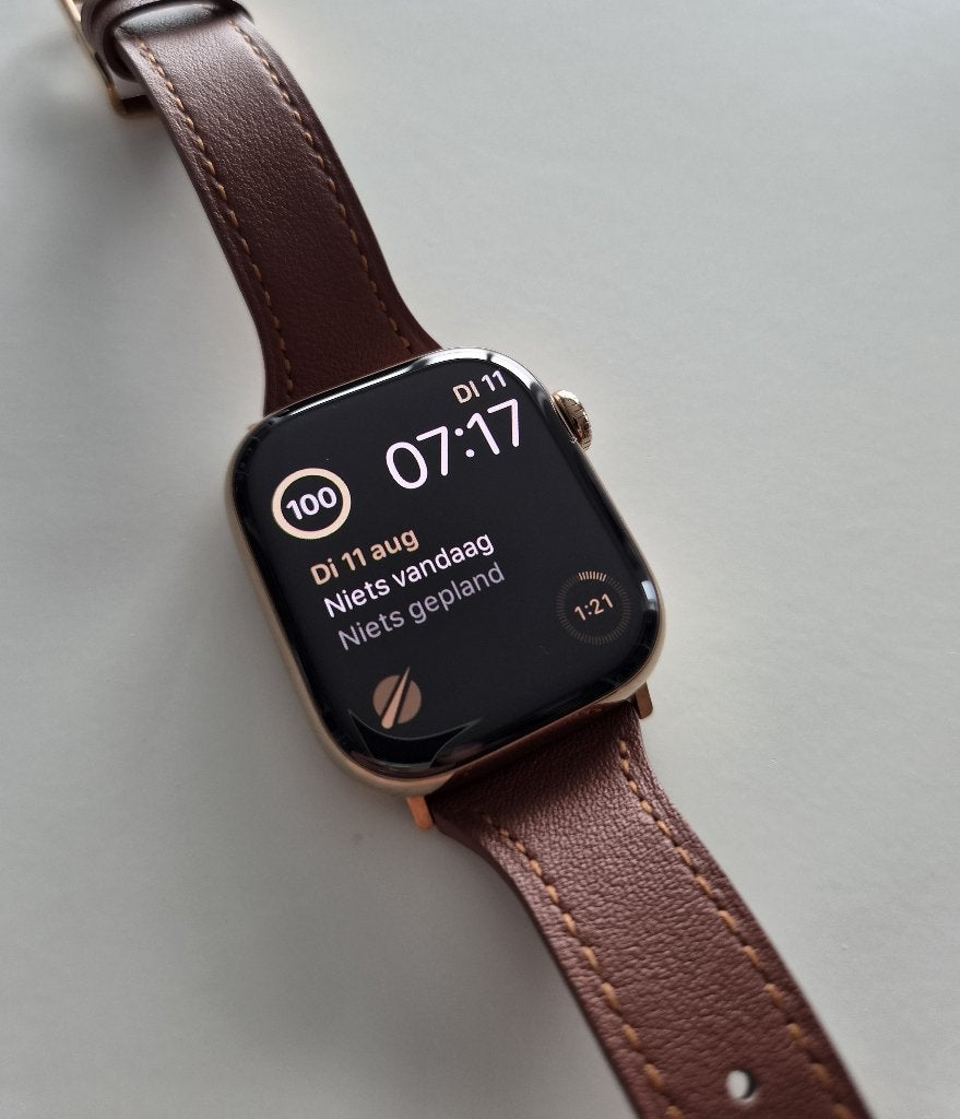 Apple watch Series 10 42mm Gold Titanium, Ophalen, Zwart, Apple Watch, IOS